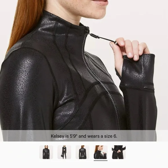 RARE jacket Lululemon define foil Black Activewear Like New - Picture 2 of 6